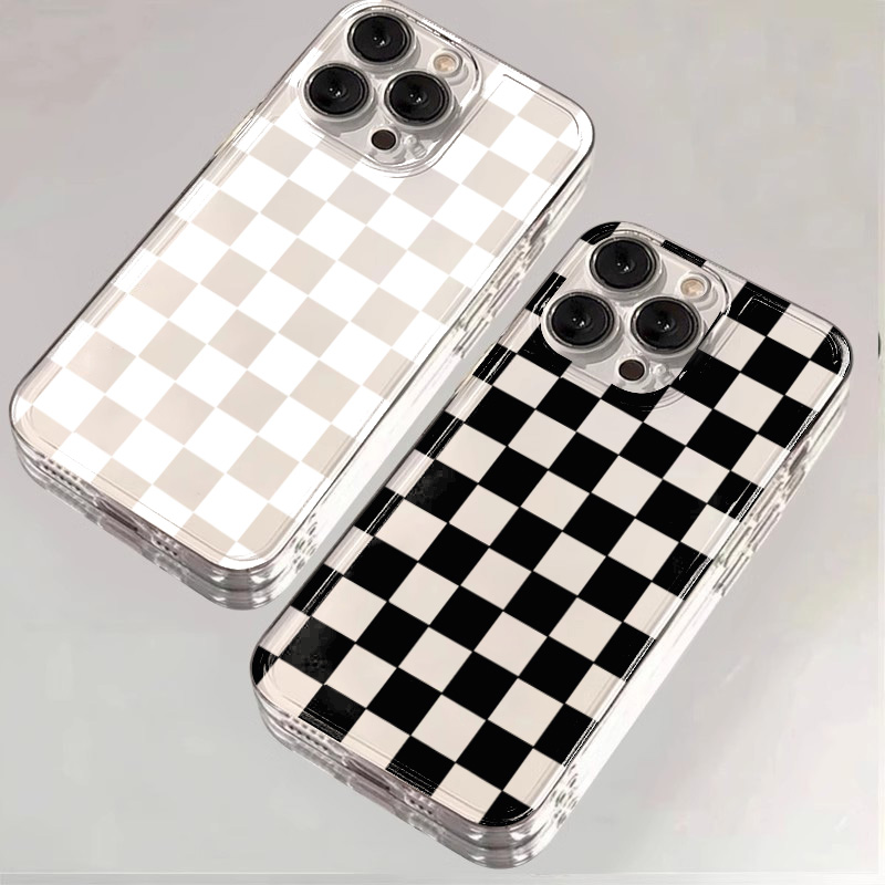 Space Black Plaid Pattern Phon - Phone Cases Xiaomi 15 评论和价格