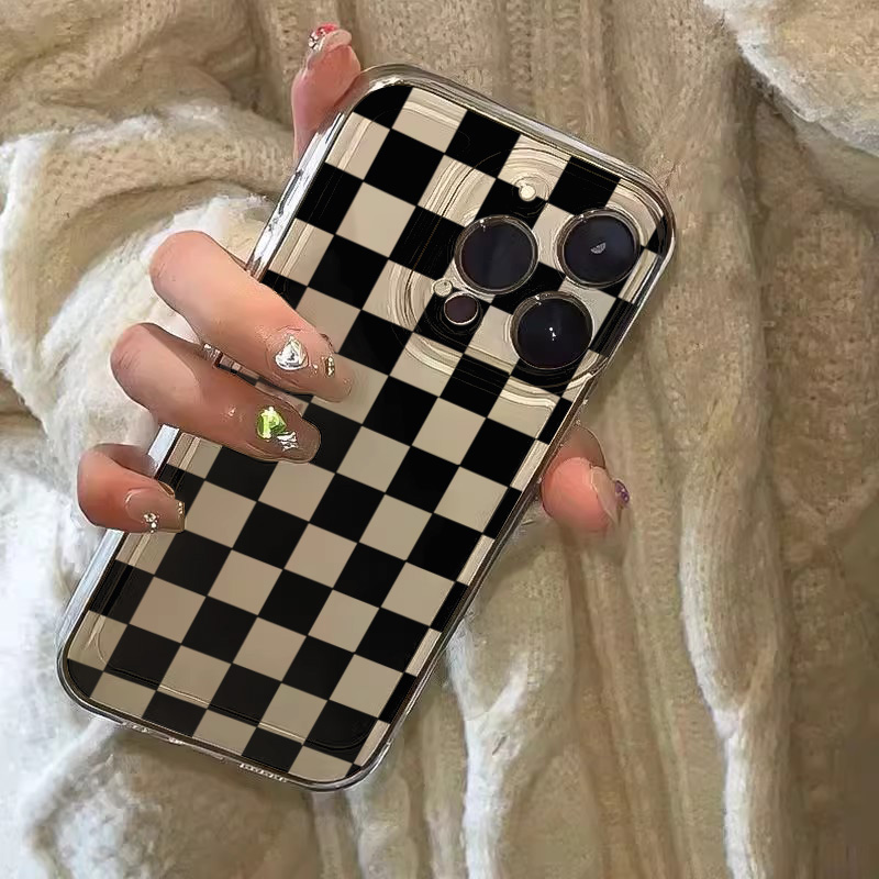Space Black Plaid Pattern Phon - Phone Cases Xiaomi 15 评论和价格