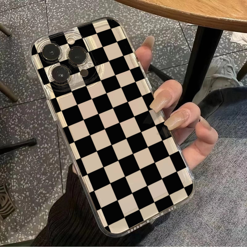 Space Black Plaid Pattern Phon - Phone Cases Xiaomi 15 评论和价格