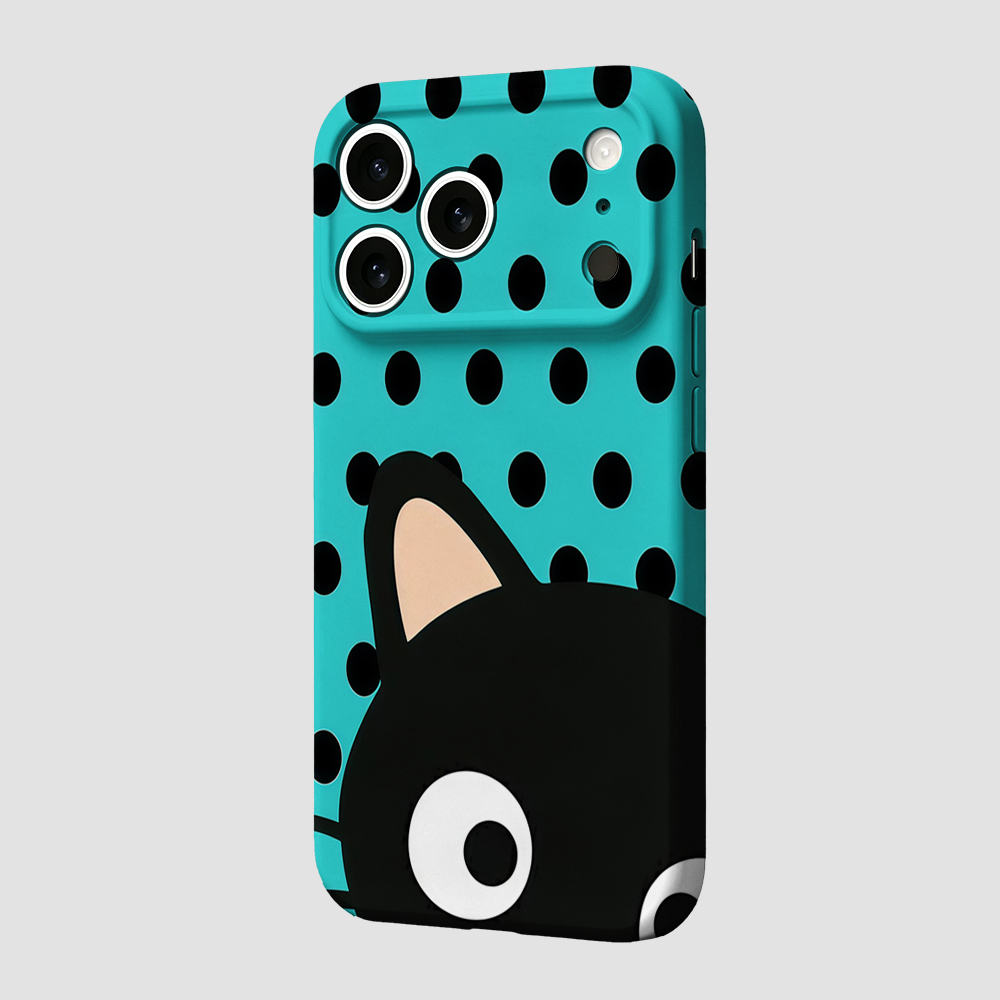 Turquoise Polka Dot Cat Phone  - Phone Cases Xr Iphone 评论和价格