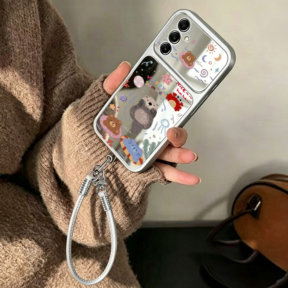 Cartoon Bear Mirror Case with  - Phone Cases Galaxy A16 5G 评论和价格