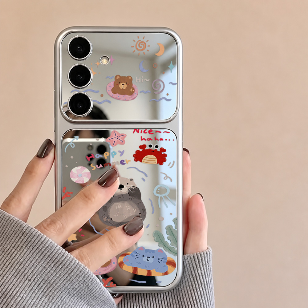 Cartoon Bear Mirror Case with  - Phone Cases Galaxy A16 5G 评论和价格
